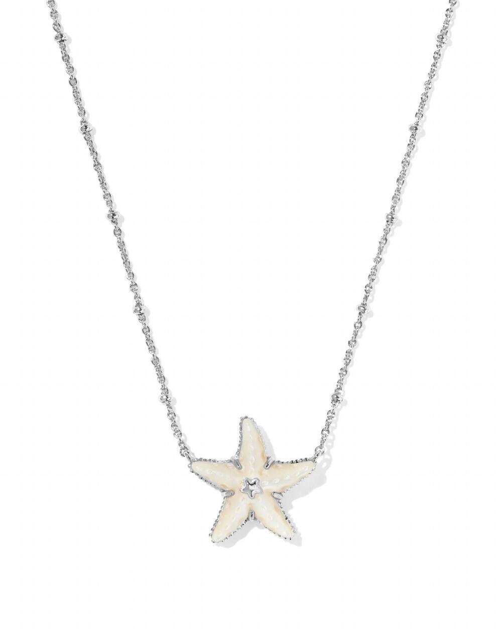 NEW KENDRA SCOTT women's parker starfish short pendant necklace in silver natura